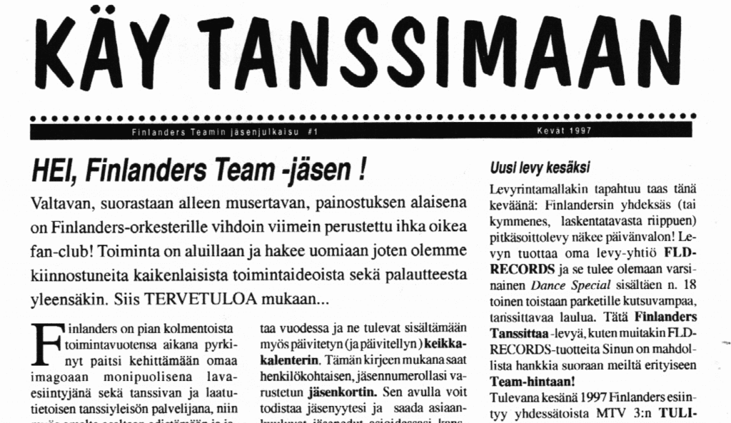 Finlandersin nostalgialehti on ysäriaarre jussin eroottinen kanapata herkkuna   katso | tanssiin Fi