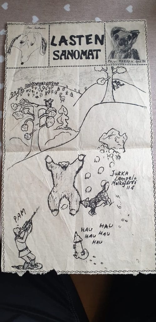Jukka lampela kaatoi poikana kynällä karhun   piirros päätyi lehteen erämies jo silloin | tanssiin Fi
