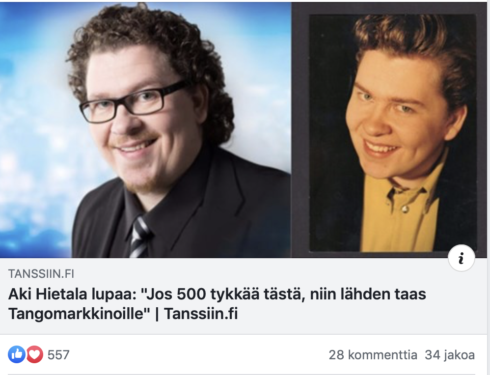 Aki HIetalan Fb-tykkäykset
