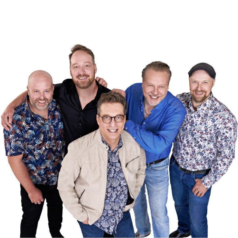 Finlanders-yhtyeen muodostavat Aarne Hartelin, Pasi Ketola, Juha Kangassalo, Juho Jokio ja Mika Heinonen.