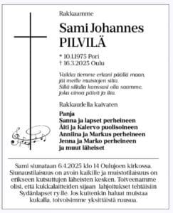 Sami pilvilä kuolinilmoitus | tanssiin Fi