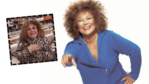 Laulaja Anita Hirvonen promokuvassa sekä ruokakaupan mainoskuvassa 2025