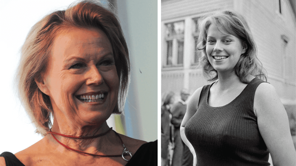 Arja Saijonmaa nuorena vuonna 1971 Mikkelin Rapu ja Muikku -festivaaleilla ja myöhemmin Tukholmassa vuonna 2013; vertailukuva artistin uran eri vaiheista.