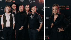 Komiat ja Eini Emma Gaalan pressikuvissa 2025 joulukuussa