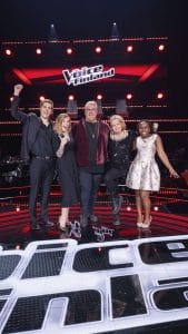 The voice of finland kausi 15 jakso 20 team arttu wiskari liveteam arthur rinne viivi maria grosvenor arttu wiskari merette brandt dorcas lusajo 02 kuvaaja saku tiainen | tanssiin Fi