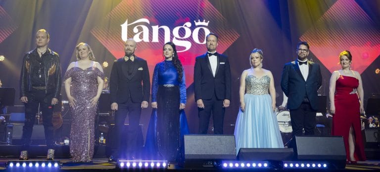 tangofinalistit ryhmäkuva 2026 Tangofinaali ennakkosuosikit raija mäntyniemi ja ilari hämäläinen pitivät pintansa tommi kostekivi karsiutui | tanssiin Fi